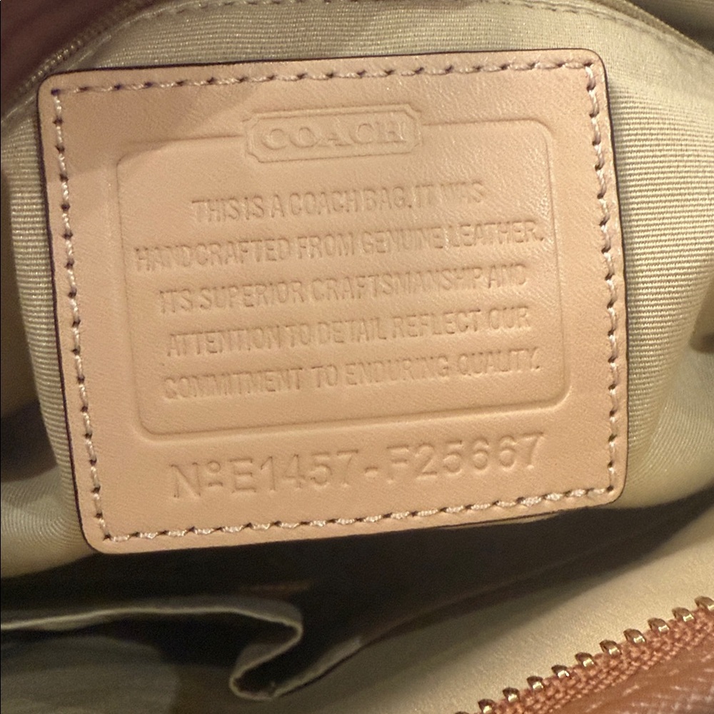 Coach Tan Leather Tote/Crossbody Bag - Picture 13 of 14